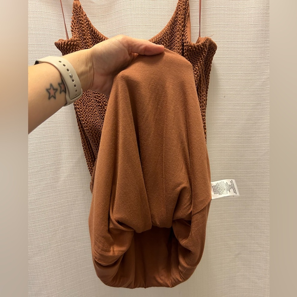 Z Supply Azure Crinkel Stretch Knit Mini Dress - M/L - Picture 4 of 5